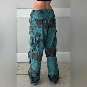 Vintage Teal Camouflage Pants